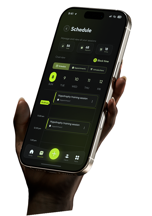 GetMePT scheduling and booking feature screenshot
